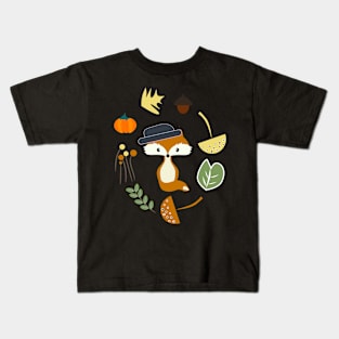 Fox surrounded by autumn Kids T-Shirt